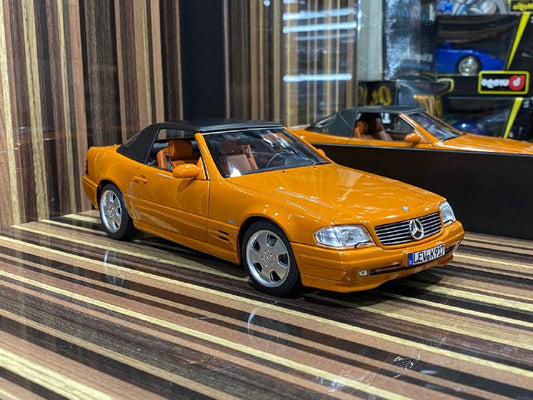 1/18 Diecast Mercedes-Benz SL 500 1999 Orange Norev Scale Model Car