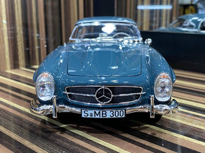 1/18 Diecast Mercedes-Benz 300SL Roadster Blue Norev Scale Model Car