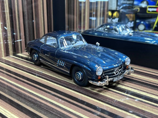 1/18 Diecast Mercedes-Benz 300SL Blue Norev Scale Model Car