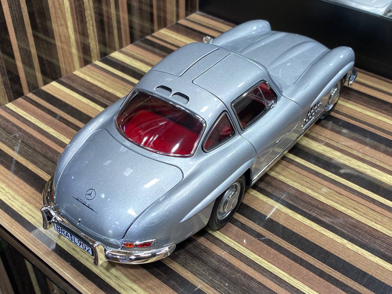 1/18 Diecast Mercedes-Benz 300SL 1954 Silver Norev Scale Model Car