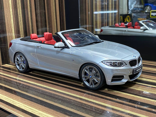 1/18 Diecast BMW M235i Cabrio Silver GT Spirit Scale Model Car