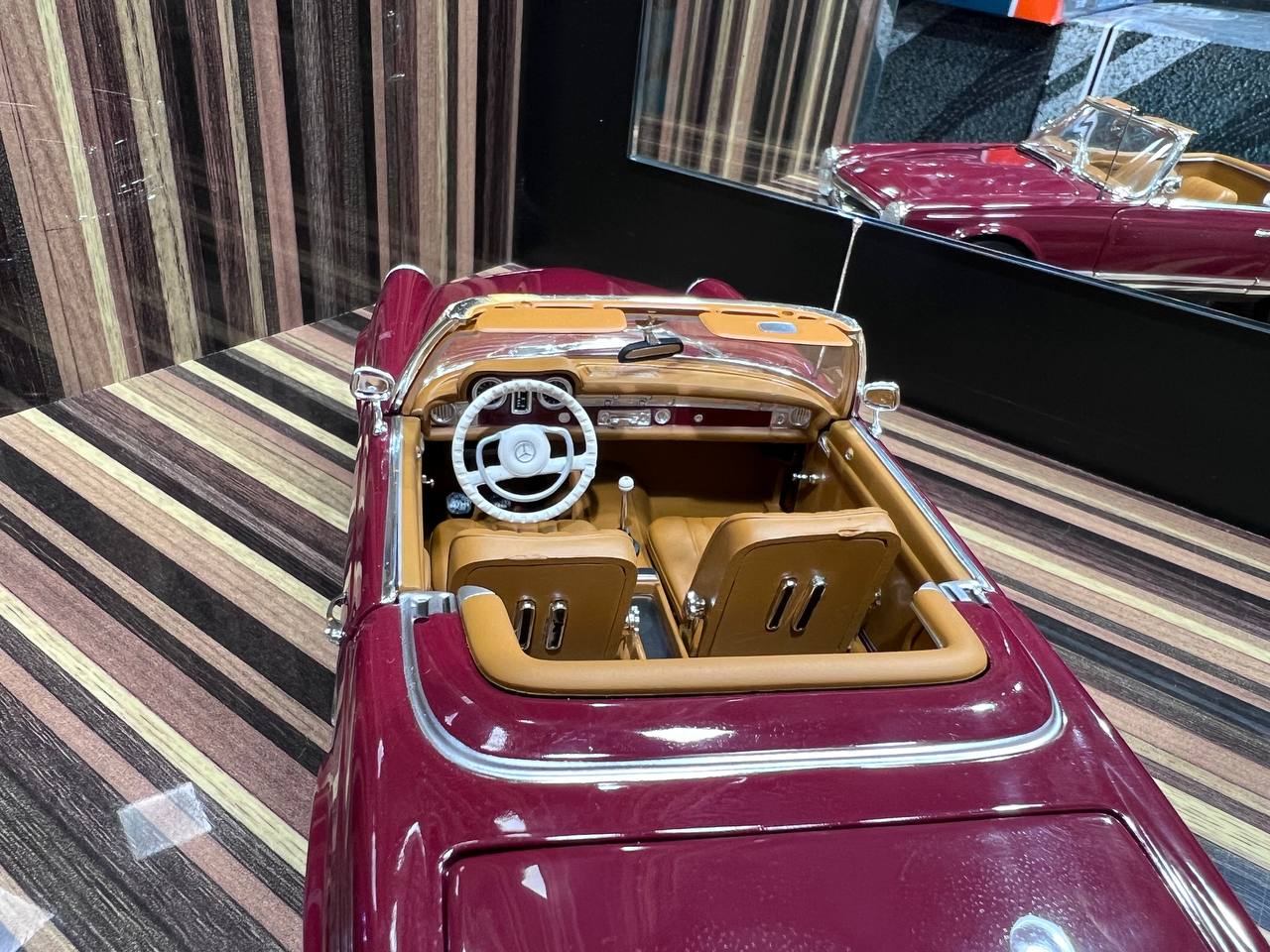1/18 Diecast Mercedes-Benz 230SL Maroon Norev Scale Model Car