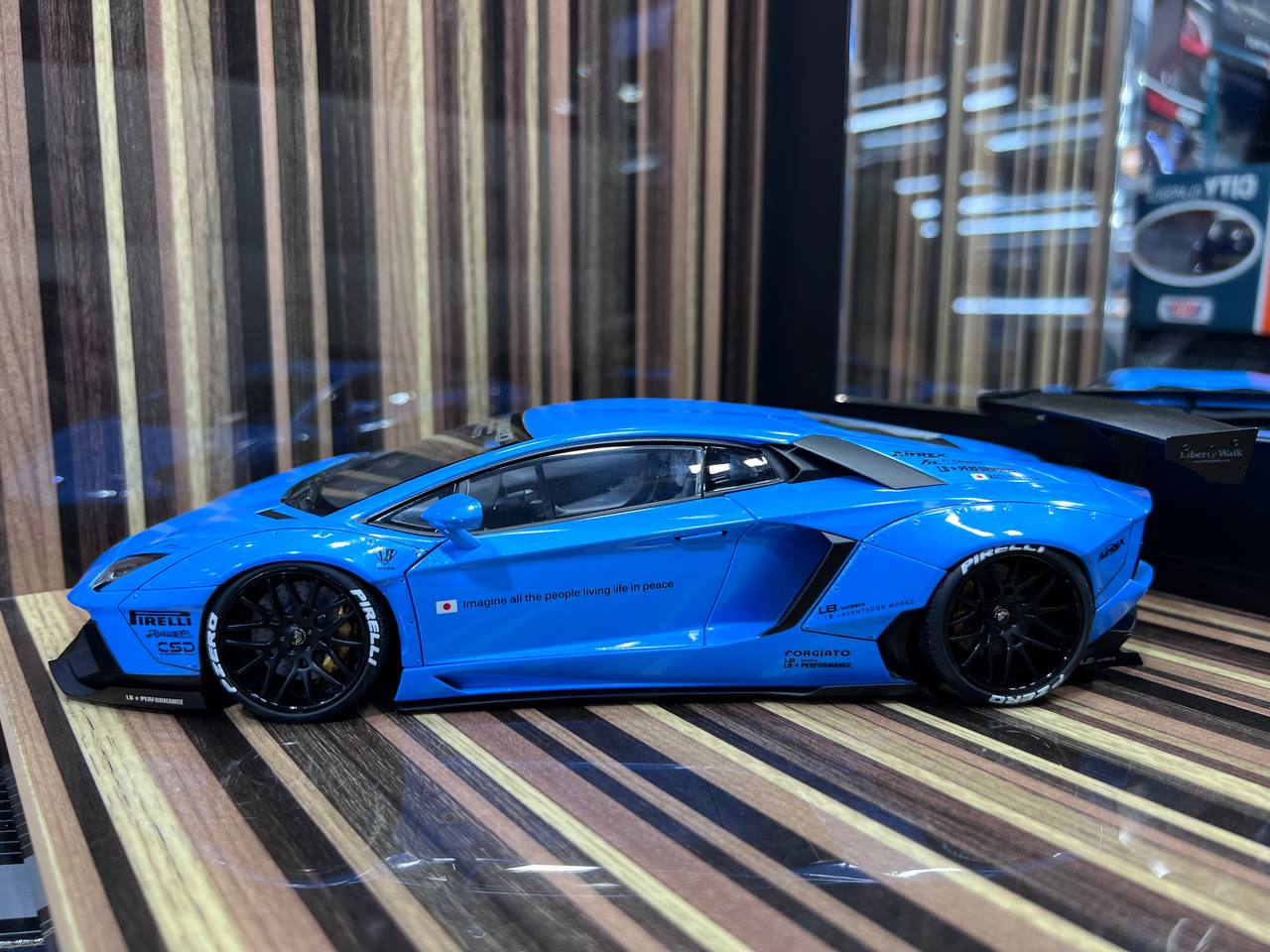 1/18 Diecast Lamborghini Aventador LBWK Sky Blue AutoArt Scale Model Car
