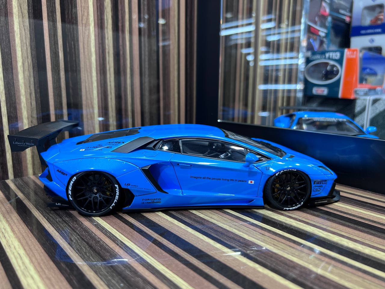 1/18 Diecast Lamborghini Aventador LBWK Sky Blue AutoArt Scale Model Car