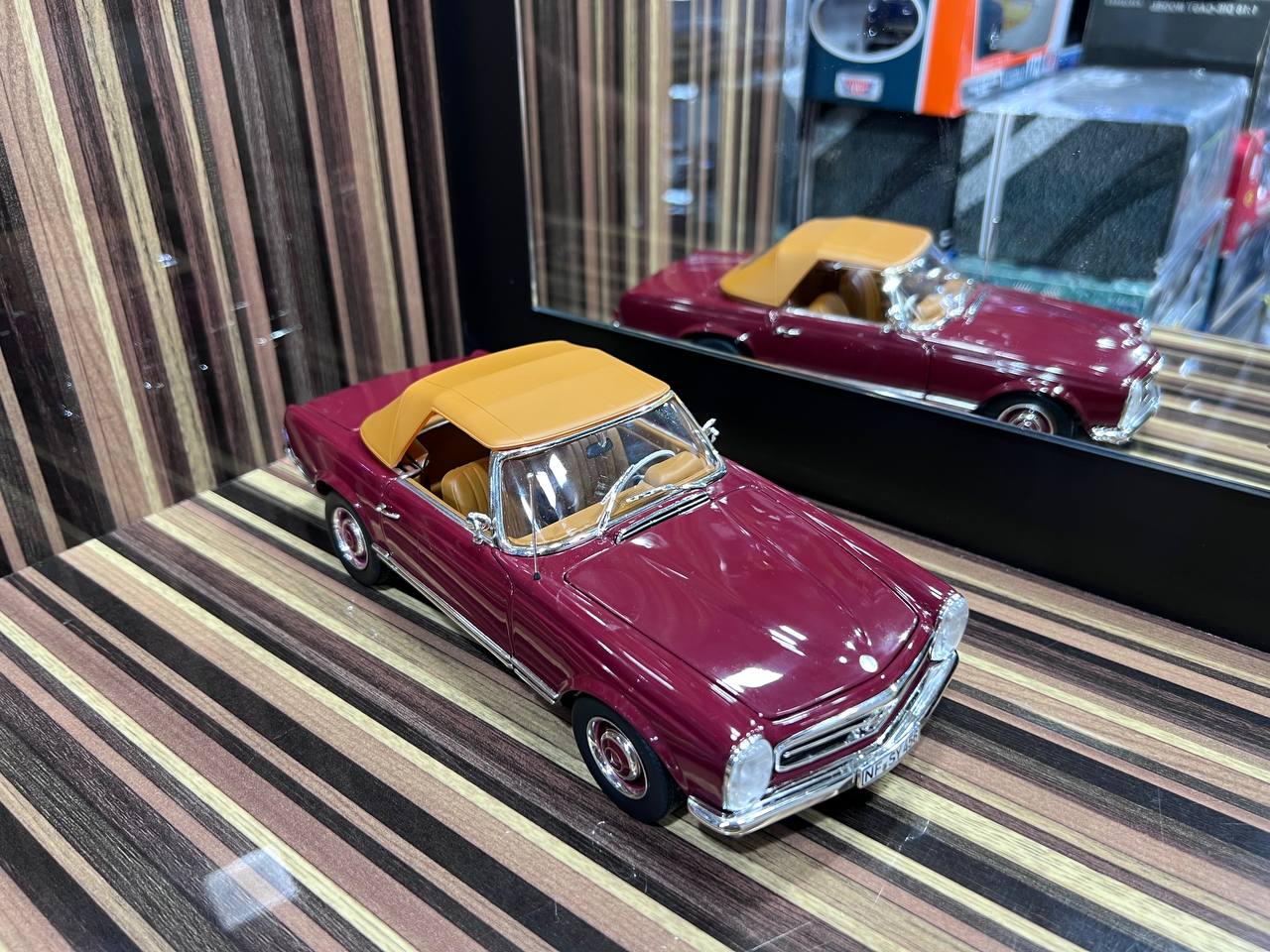1/18 Diecast Mercedes-Benz 230SL Maroon Norev Scale Model Car