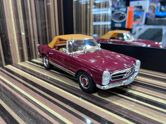 1/18 Diecast Mercedes-Benz 230SL Maroon Norev Scale Model Car