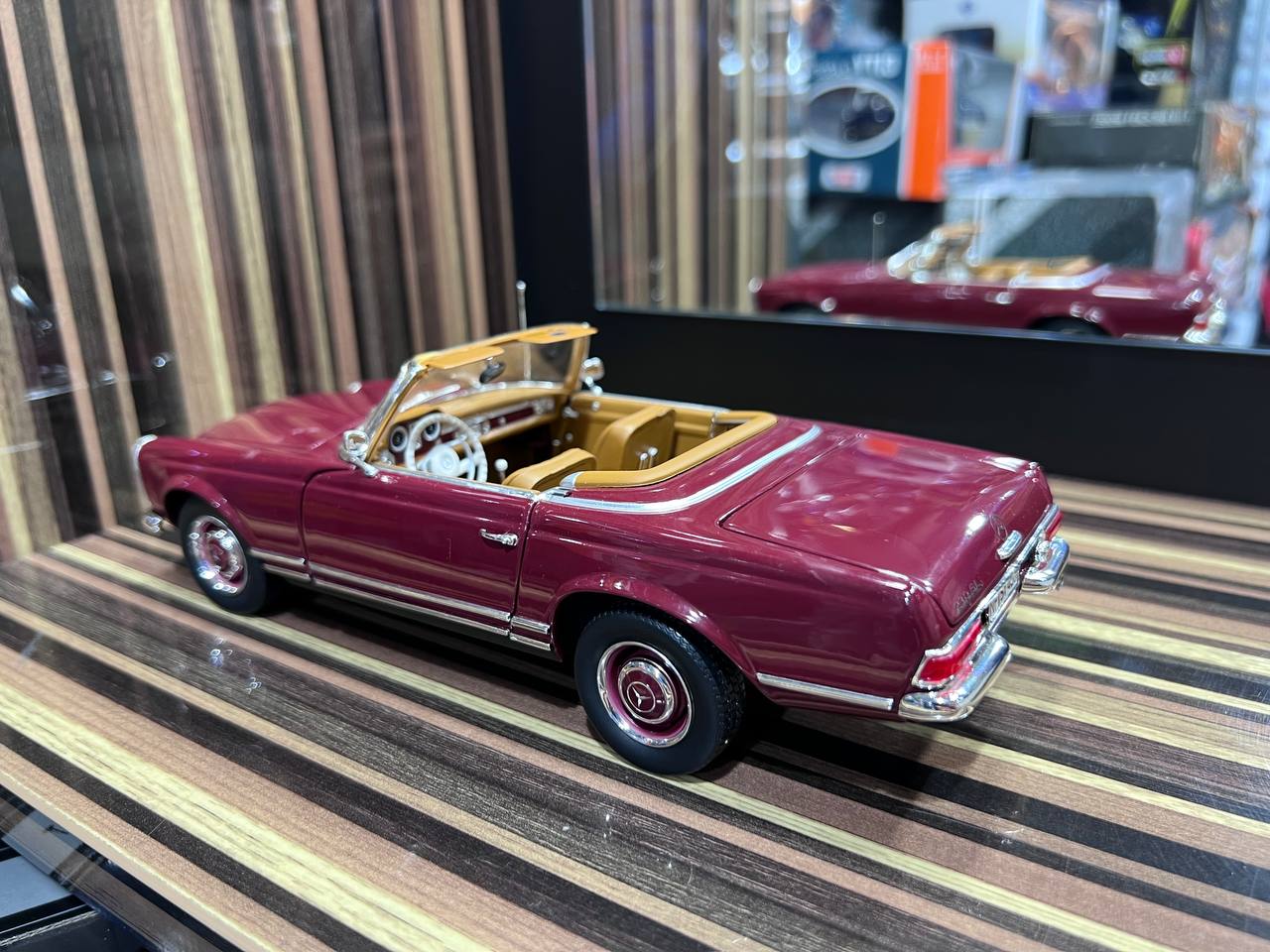 1/18 Diecast Mercedes-Benz 230SL Maroon Norev Scale Model Car