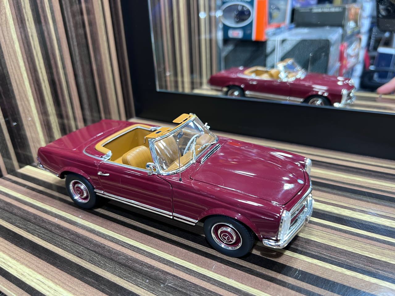 1/18 Diecast Mercedes-Benz 230SL Maroon Norev Scale Model Car