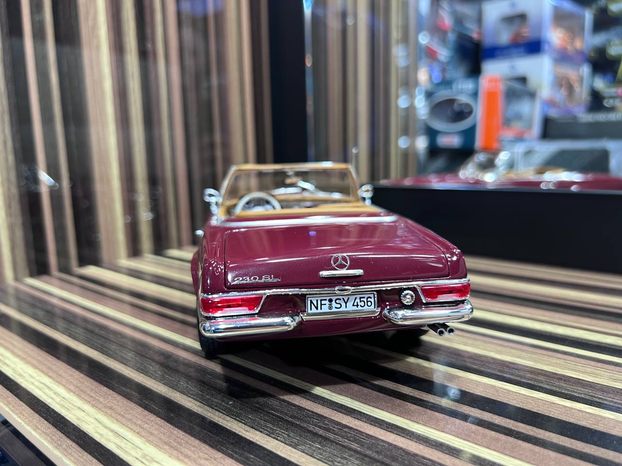 1/18 Diecast Mercedes-Benz 230SL Maroon Norev Scale Model Car
