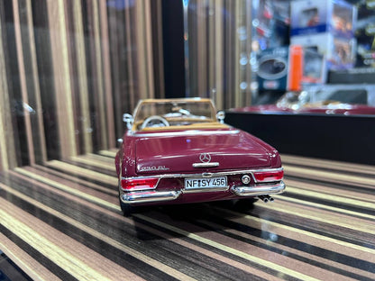 1/18 Diecast Mercedes-Benz 230SL Maroon Norev Scale Model Car