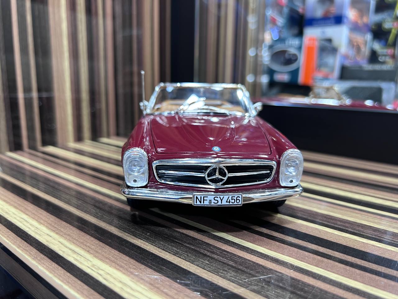 1/18 Diecast Mercedes-Benz 230SL Maroon Norev Scale Model Car