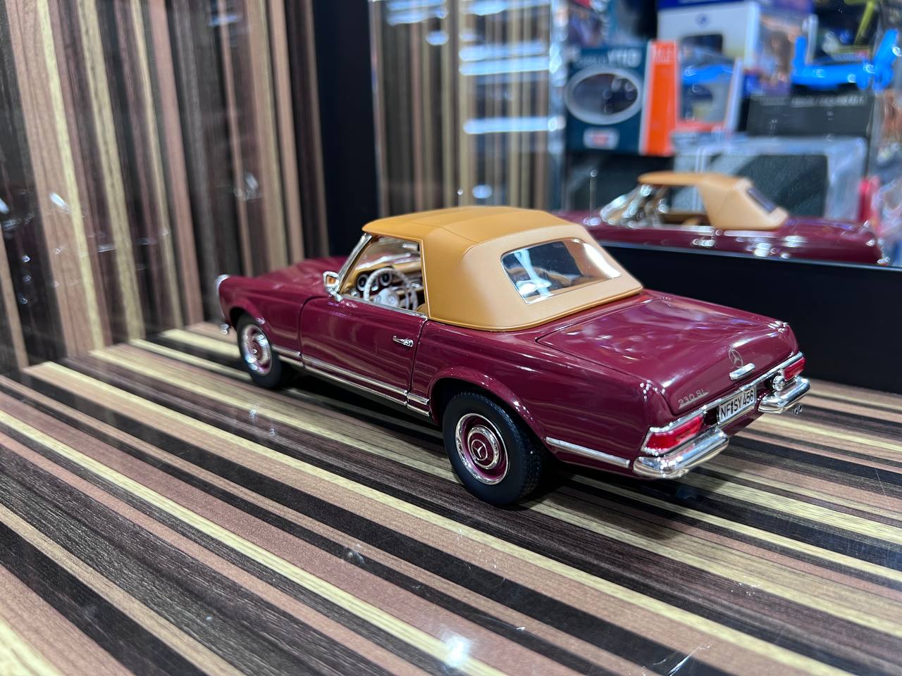 1/18 Diecast Mercedes-Benz 230SL Maroon Norev Scale Model Car