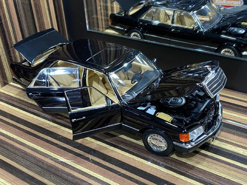 1/18 Diecast Mercedes-Benz 560 SEL 1989 Black Norev Scale Model Car