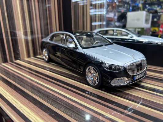 1/18 Diecast Mercedes-Maybach S-Class 2021 Silver & Black Norev Scale Model Car
