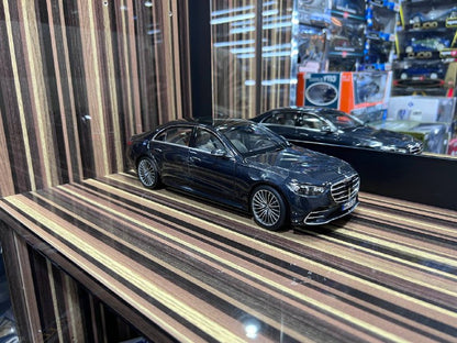 1/18 Diecast Mercedes-Benz S-Class AMG Line 2021 W223 Dark Blue Norev Scale Model Car