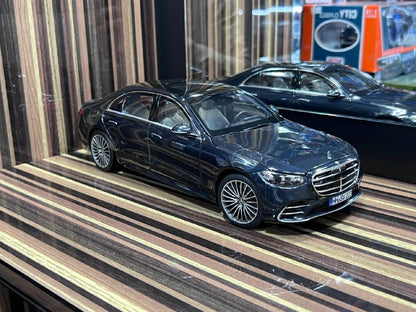 1/18 Diecast Mercedes-Benz S-Class AMG Line 2021 W223 Dark Blue Norev Scale Model Car