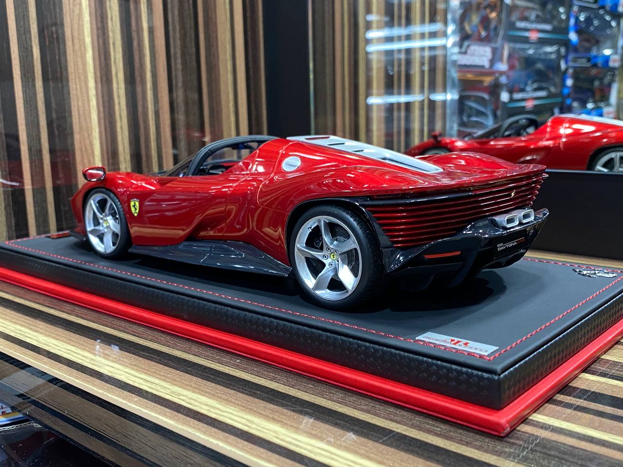 1/18 Resin Ferrari Daytona SP3 Rosso Magma Red Miniature Car by MR Collection